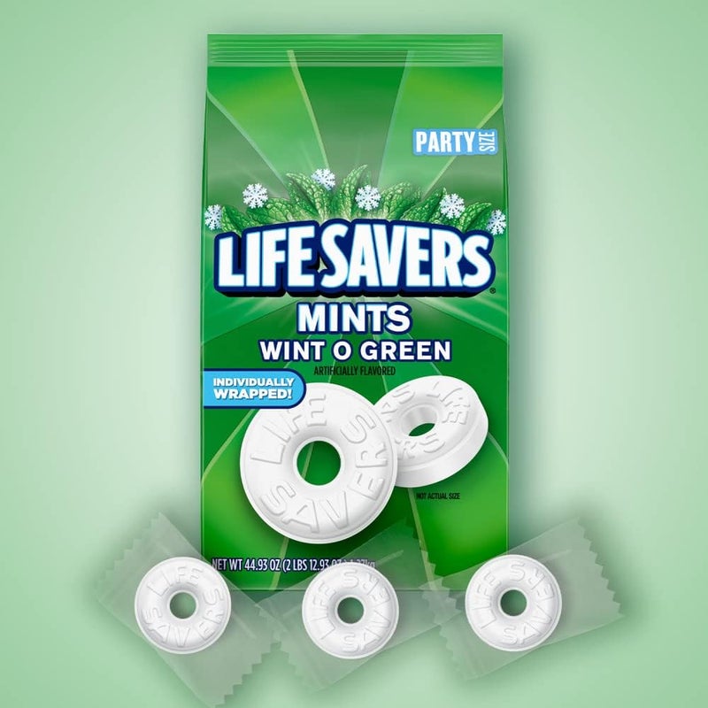 Life Savers حلوى LIFE SAVERS بنكهة وينت-أو-جرين، حجم حفلة، كيس 44.93 أونصة - Image 3