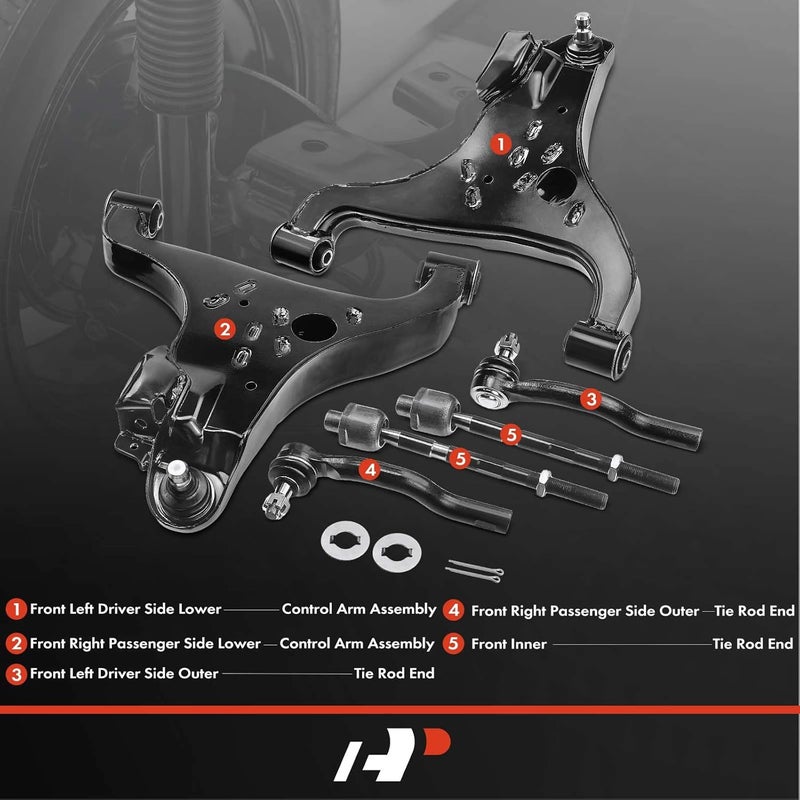 A-Premium Front Lower Control Arm and Tie Rod End Set - Image 2