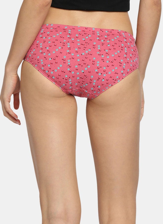 Red Rose RedRose Women Pack of 3 Floral Printed Cotton Hipster Briefs - Image 4