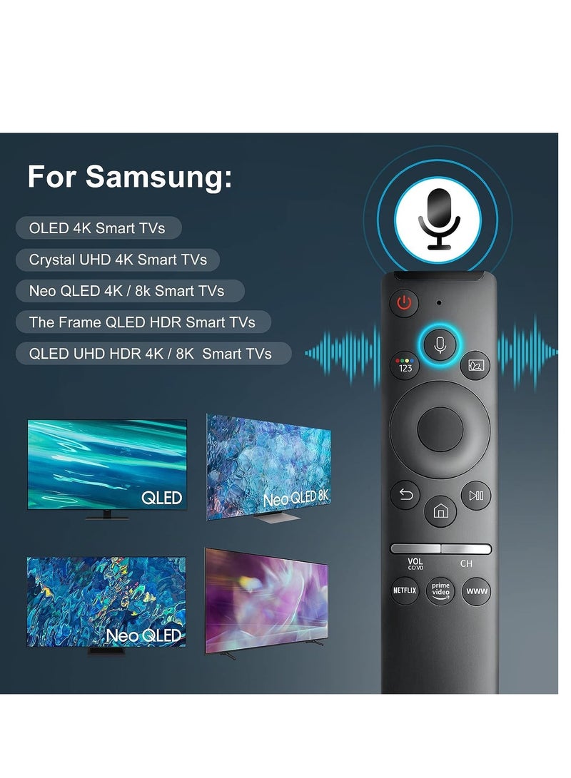 ELTRAZONE Voice Remote Compatible for Samsung Smart TV QLED UHD Frame Curved Solar 4K 8K Q60 Q70 Q80 Q90 8 Series 9 Series TU8000 AU8000 Voice Remote Control Replacement.(BLACK) - Image 2