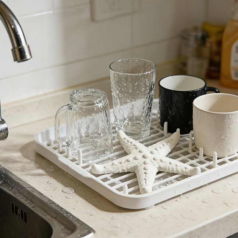 Brown Starfish Drainer 3.94inch Desktop Holder Keeps Cups Dry Prevents Marks - Image 2