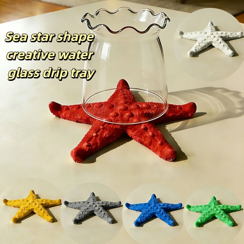 Brown Starfish Drainer 3.94inch Desktop Holder Keeps Cups Dry Prevents Marks - Image 1