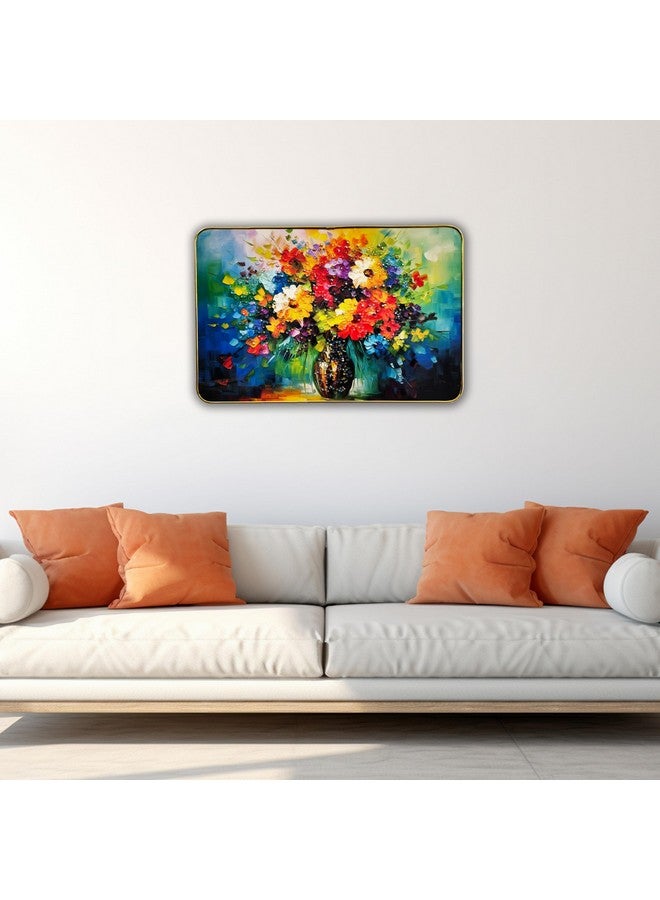 Masstone Decorative Wall Painting with Crystal Embedded High Gloss Surface Gold Slim Frame Embossed, 45x30 cm Wall Hanging Photos Home Décor Wall Art For Living Room, Office, Bedroom - Image 4