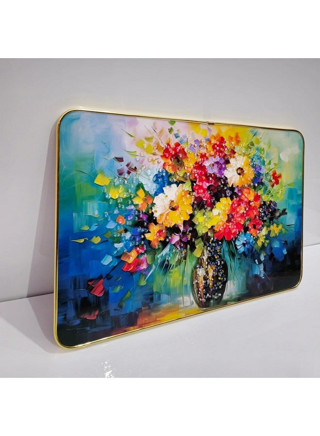 Masstone Decorative Wall Painting with Crystal Embedded High Gloss Surface Gold Slim Frame Embossed, 45x30 cm Wall Hanging Photos Home Décor Wall Art For Living Room, Office, Bedroom - Image 3