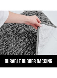 Gorilla Grip Area Rug Set Soft Chenille 2 Piece Sets Toilet Base Mat & 30X20 Mat Absorbent Washable Mats Microfiber Dries Quickly Rugs For Home Kitchen Bath Tub Bathroom Grey  - Image 4