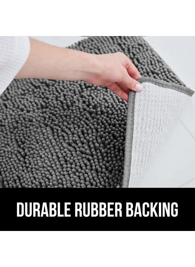 Gorilla Grip - Area Rug Set Soft Chenille 2 Piece Sets Toilet Base Mat & 30X20 Mat Absorbent Washable Mats Microfiber Dries Quickly Rugs For Home Kitchen Bath Tub Bathroom Grey - Image 1