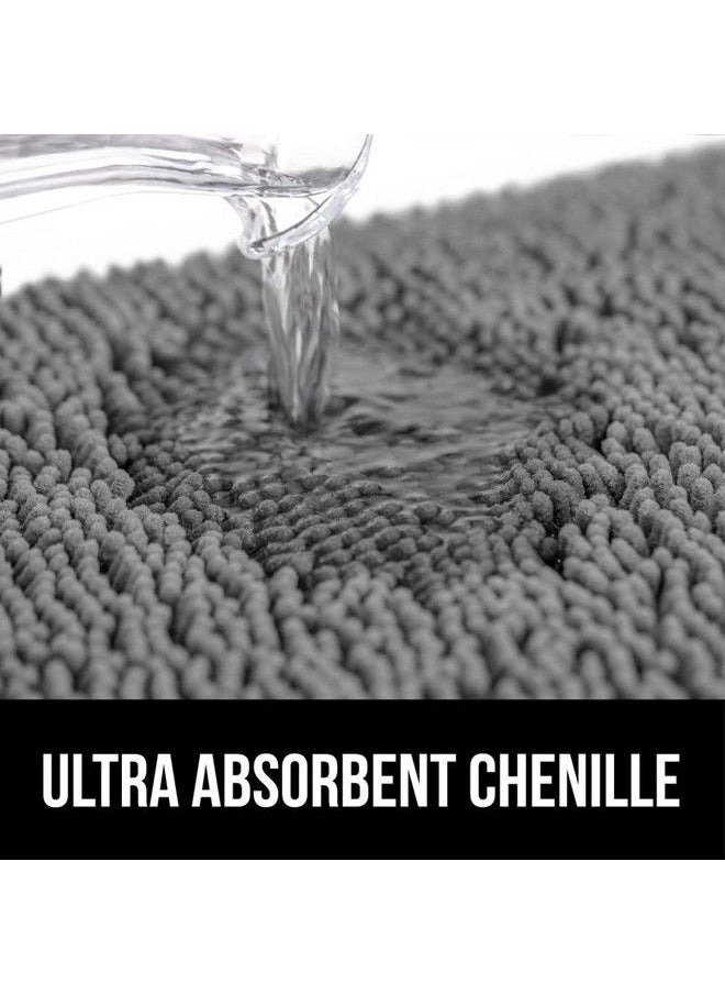 Gorilla Grip - Area Rug Set Soft Chenille 2 Piece Sets Toilet Base Mat & 30X20 Mat Absorbent Washable Mats Microfiber Dries Quickly Rugs For Home Kitchen Bath Tub Bathroom Grey - Image 1