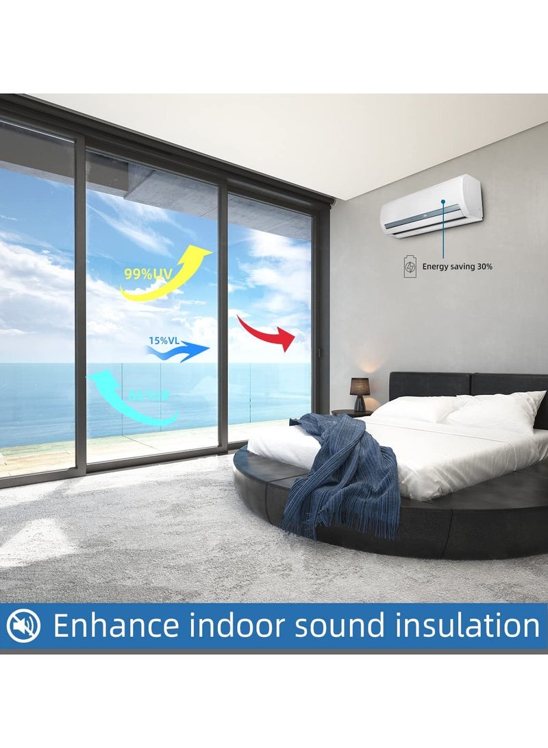 Barakah One Way Privacy Window Film, Premium PET Material Daytime Reflective Heat Control Anti UV Door Sticker Window Tint for Home Office Living Room Cosmic Black 60 * 200cm - Image 3