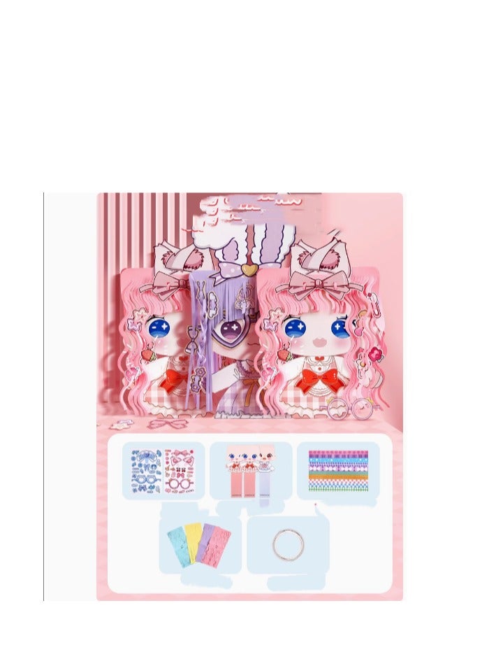 Children's Handmade Diy Material Bag Girl Paper Cuttings Toy Barber Paper Cuttings Educational Toy - Image 1