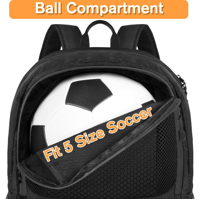 YOREPEK Soccer Backpack, Lightweight Soccer Bag with Ball Holder for Mens Womens, Water resistant Sport Equipment Bags Fit Basketball Volleyball Football Accessories to Match Training - Image 3