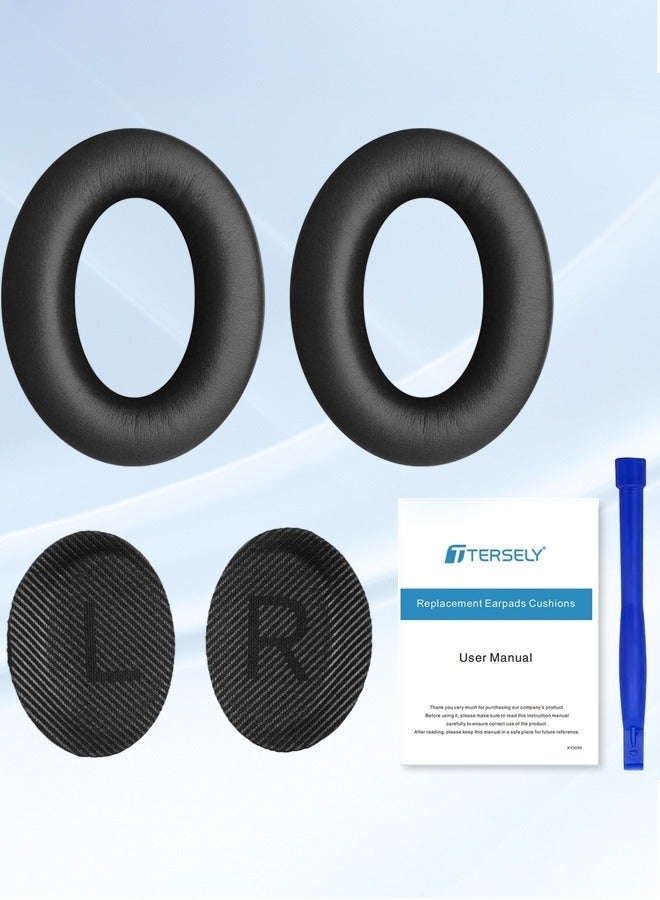 Replacement Earpads Cushions for Bose QuietComfort 35 II/45 (QC35/QC45/QC35 II) Headphones,with QC35 Shaped Scrims with 'L and R' Lettering QC25 QC15 QC2 SoundTrue SoundLink Ear Pads，Black - Image 5