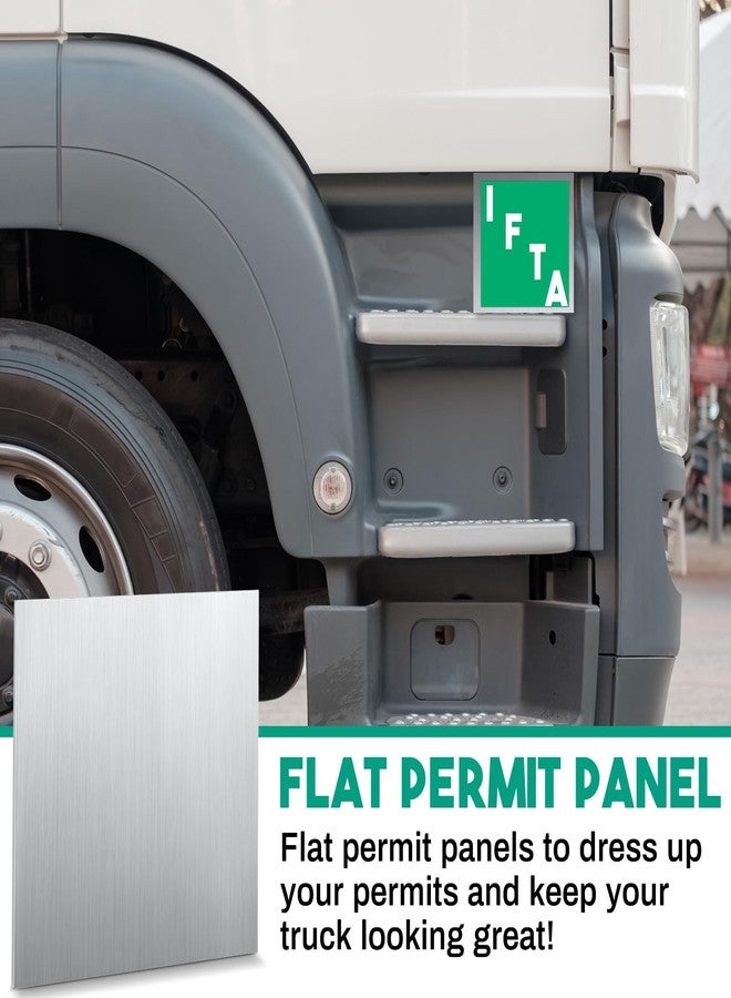 Yaocom 4 Pieces Stainless Steel Flat Permit Panels Universal 4 x 4 Inch Permit Sticker Plate Tape Mount Metal Panel with Self Adhesive Backing for Truck, Easy Installation 4 x 4 inch - Image 4