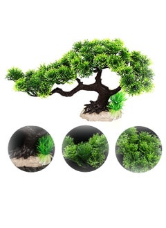 SYOSI Fish Tank Aquarium Decoration, Artificial Plant Aquarium, Bonsai Pine Tree Plant for Aquarium Ornament Fish Tank Plants Waterscape  - Image 1