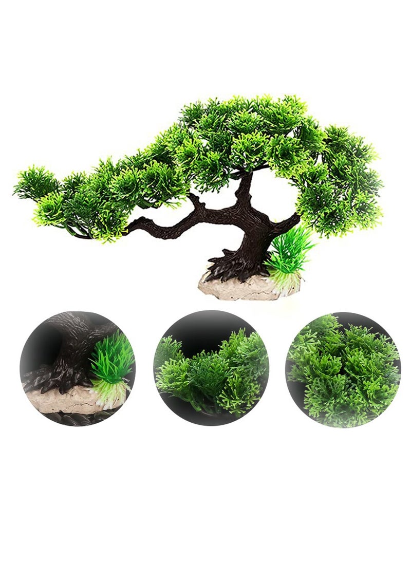 SYOSI Fish Tank Aquarium Decoration, Artificial Plant Aquarium, Bonsai Pine Tree Plant for Aquarium Ornament Fish Tank Plants Waterscape  - Image 1