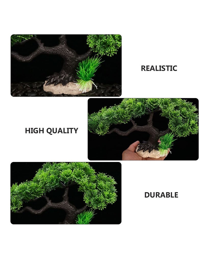 SYOSI Fish Tank Aquarium Decoration, Artificial Plant Aquarium, Bonsai Pine Tree Plant for Aquarium Ornament Fish Tank Plants Waterscape  - Image 2
