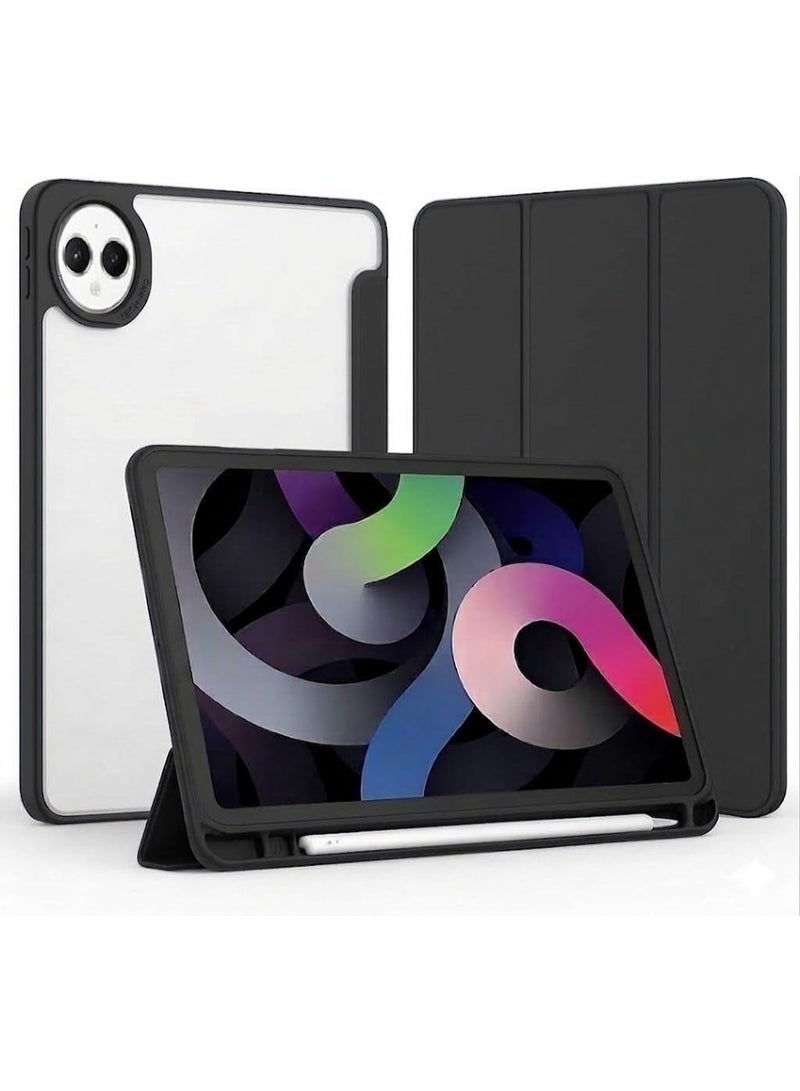 Case Compatible with Huawei MatePad Pro 12.2 Inch Tablet (2025 Release), Slim TPU Cover with Pencil Holder, Smart Clear Hard Back Case with Auto Wake/Sleep (black) - Image 1