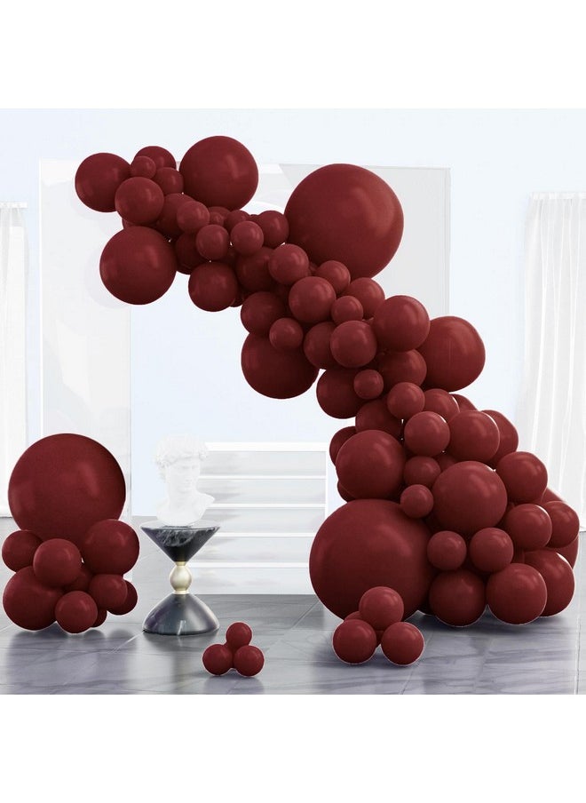 PartyWoo - Burgundy Balloons, 85 Pcs Wine Red Balloons Different Sizes Pack Of 18 Inch 12 Inch 10 Inch 5 Inch Maroon Balloons For Balloon Garland Or Balloon Arch As Birthday Party Decorations, Red-Y62 - Image 1