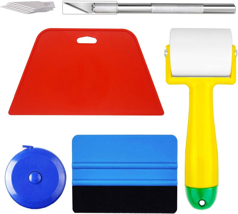 CARTINTS Wallpaper Tools Wallpaper Smoothing Tools with Smoother, Cutter Blades, Seam Roller, for Applying Adhesive Contact Paper Window Film Car Vinyl - Image 1