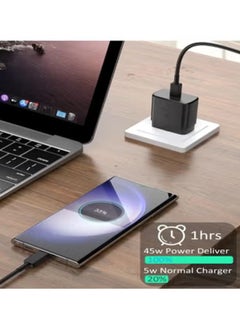 CoomBe 5-Pack Samsung Galaxy S25 Ultra Set, One 45W Charger Adapter, One Fast Charging Cable, One Phone Case, One HD Full Privacy Anti-Peeping Screen Protector And One Clear HD Camera Lens Protector  - Image 5