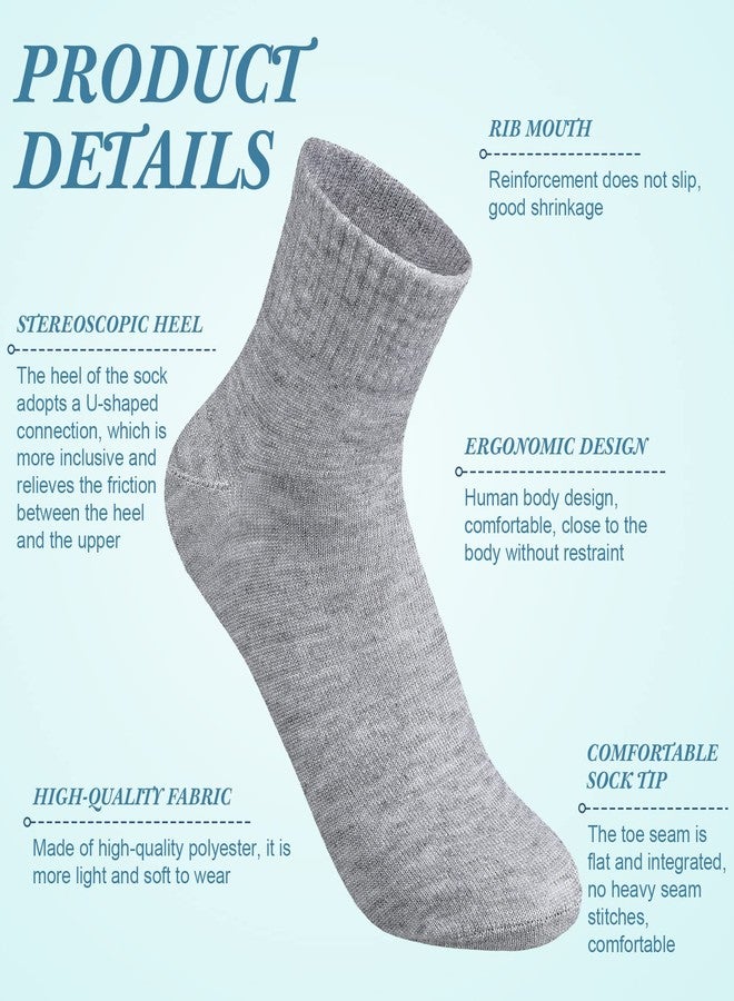 Tarpop 48 Pairs Men Quarter Ankle Socks Moisture Wicking Athletic Crew Casual Sports Socks Bulk for Homeless (Black, White, Gray) - Image 4
