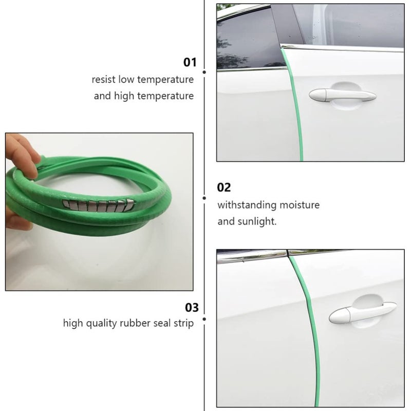 Green Rubber Door Seal Strip Sound Resistant No Adhesive Easy Install - Image 4