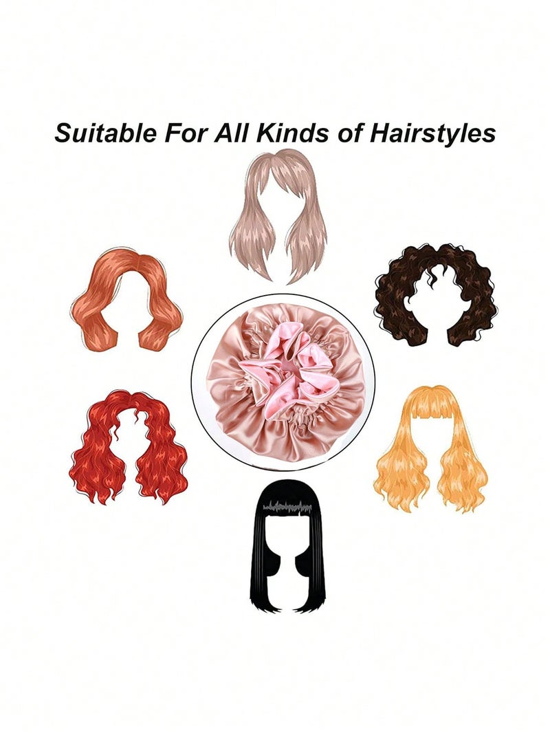 Wide Silk Satin Hair Bonnet – Perfect for Curly & Natural Hair While Sleeping - Image 5