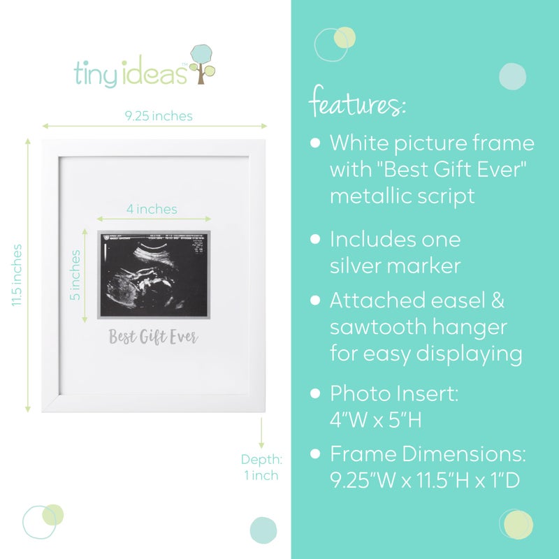 Tiny Ideas Sonogram Signature Frame - Ultrasound Picture Keepsake, Gender Neutral Baby Shower Decor, First Time Moms Pregnancy Gift, Guest Book Alternative, Ideal for Nursery, Marker Included - Image 4