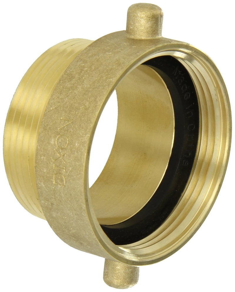 Valve HA2525T Brass Fire Equipment, Hydrant Adapter with Pin Lug, 2-1/2" NST (NH) Female x 2-1/2" NPT Male