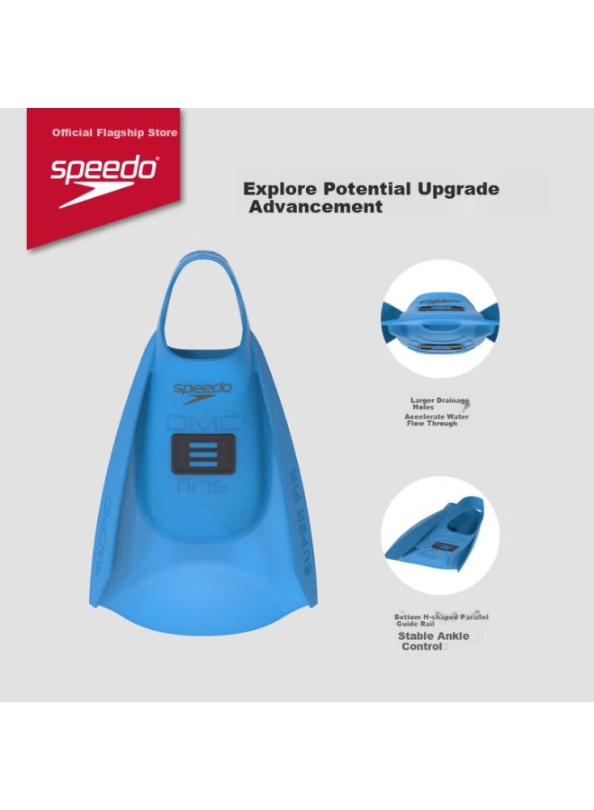 Speedo X Dmc Super Ying Style Non-slip Silicone Half-fin Swimming Fins, Blue/gray, Xs - Image 3
