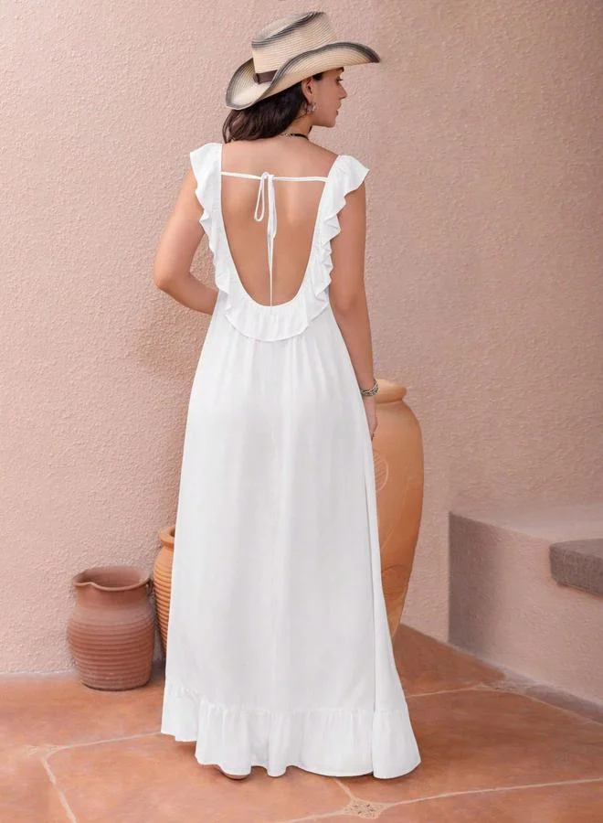 Take Two Take Two Floral Embroidery Scoop Neck Maxi Dress