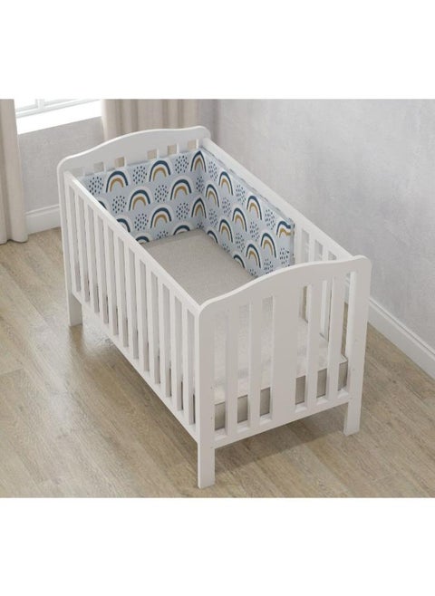 Blue Rainbow Bumper the Breathable and Safe Crib Bumper Can Prevent Your Baby from Bumping the Head and Getting Feet Stuck. It's Breathable and Safe It Can Be Used for All Year Round,