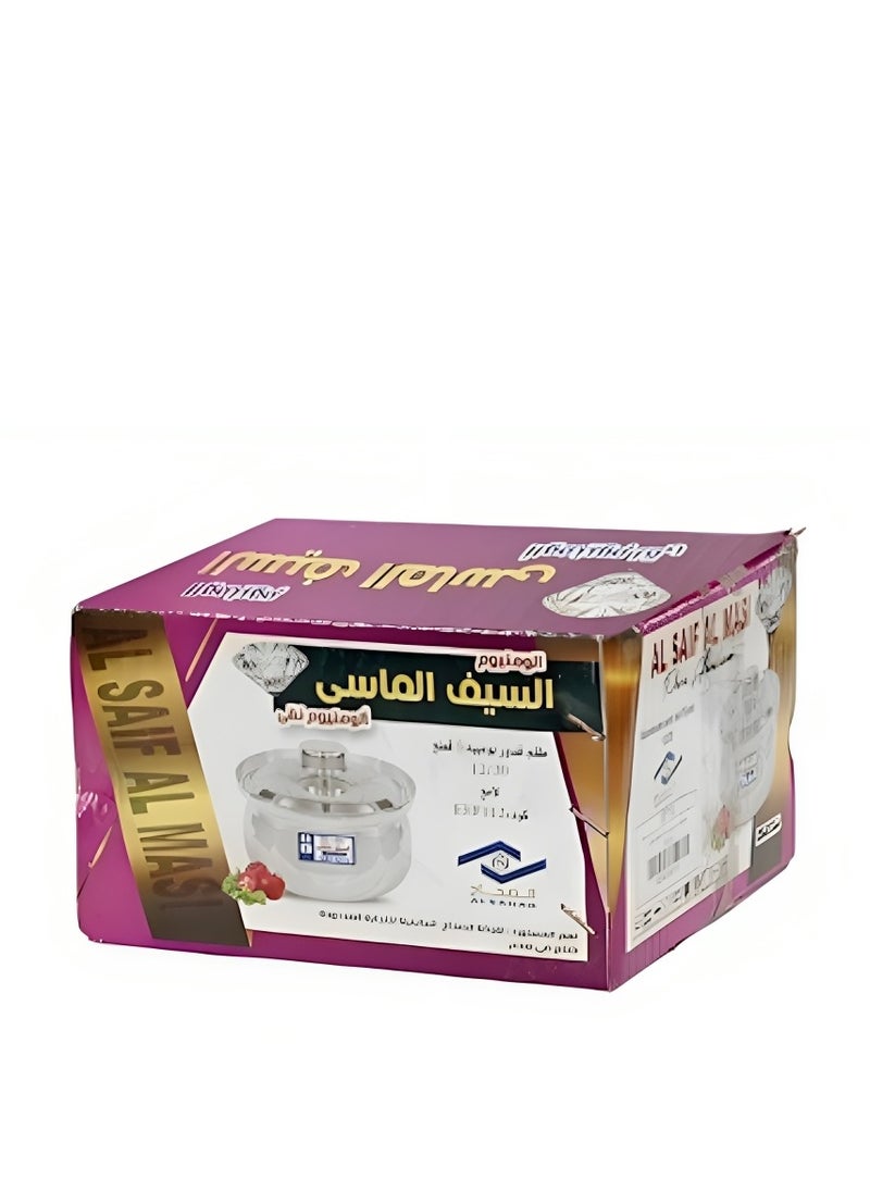 Al Saif Al Masi A set of aluminum pots from Al Saif Almasi, small, shiny, 5 pieces, 12-20 cm EEF112  - Image 3