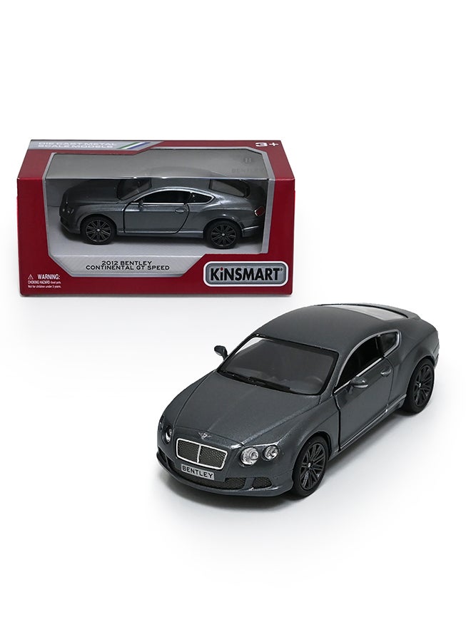 Kinsmart 1:38 Bentley Continental GT Speed 2012 Die-Cast Model Car (Black) – Pull Back Toy for Kids & Collectors - Image 1
