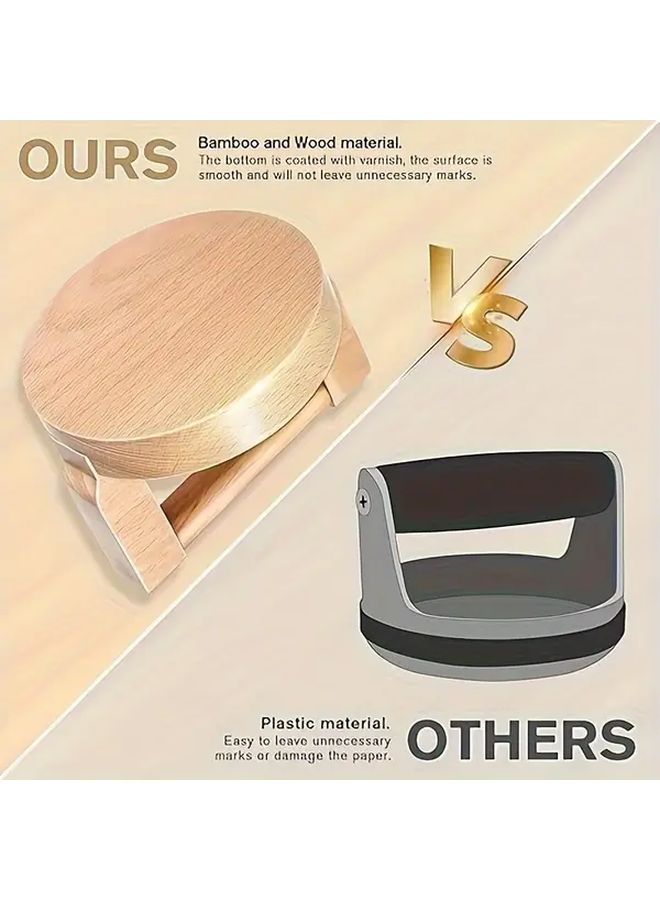 1pc Ergonomic Bamboo Wooden Bear Printmaking Tool Smooth Varnished Bottom Comfortable Handle - Image 2
