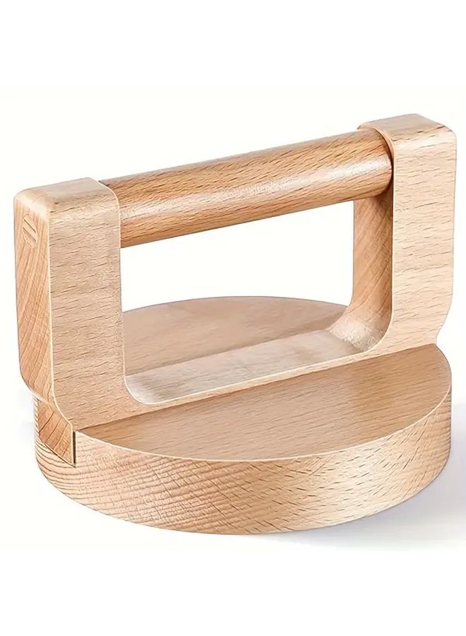 1pc Ergonomic Bamboo Wooden Bear Printmaking Tool Smooth Varnished Bottom Comfortable Handle - Image 1