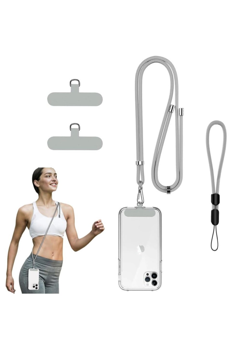 INSIJAM Mobile Phone Lanyard Adjustable Nylon Neck Strap and Phone Wrist Strap with Phone Tether Tabs Universal Crossbody Patch Phone Lanyards Multifunctional Compatible with Most Smartphones