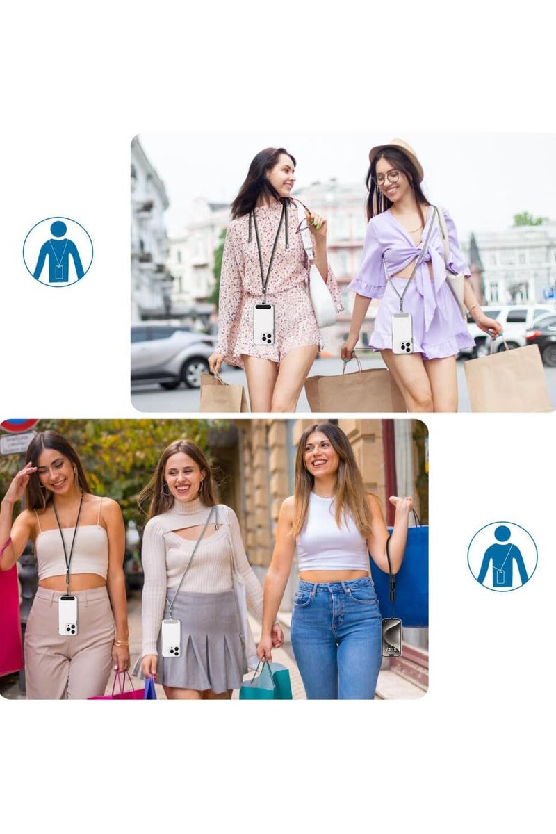 INSIJAM Mobile Phone Lanyard Adjustable Nylon Neck Strap and Phone Wrist Strap with Phone Tether Tabs Universal Crossbody Patch Phone Lanyards Multifunctional Compatible with Most Smartphones - Image 3