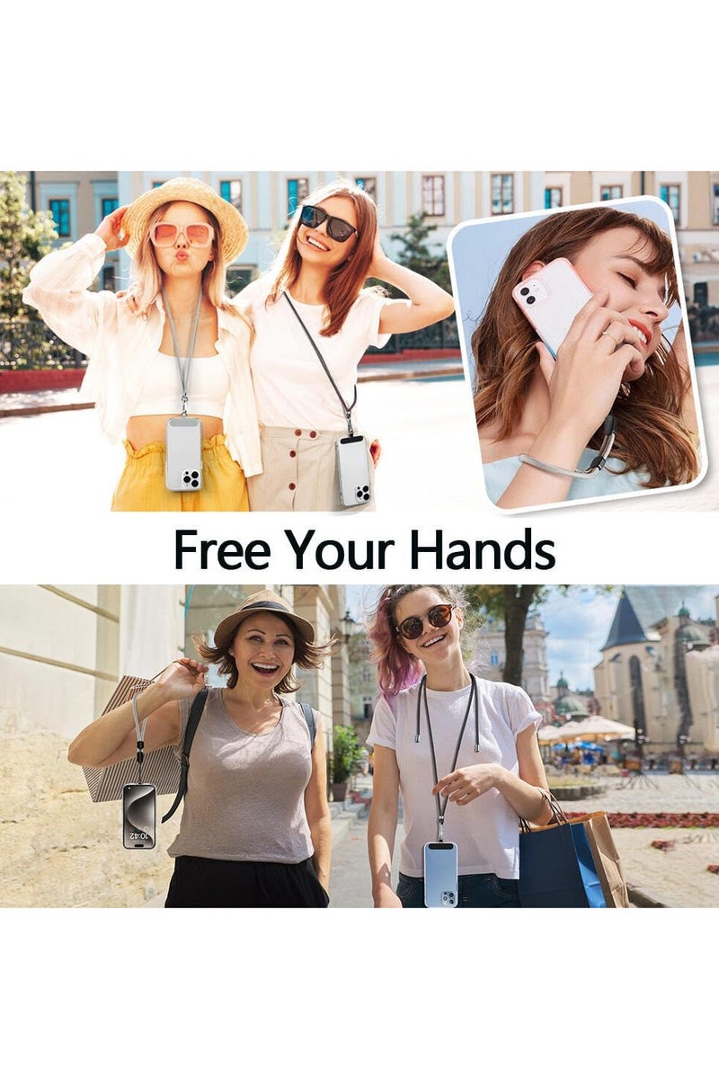INSIJAM Mobile Phone Lanyard Adjustable Nylon Neck Strap and Phone Wrist Strap with Phone Tether Tabs Universal Crossbody Patch Phone Lanyards Multifunctional Compatible with Most Smartphones - Image 2