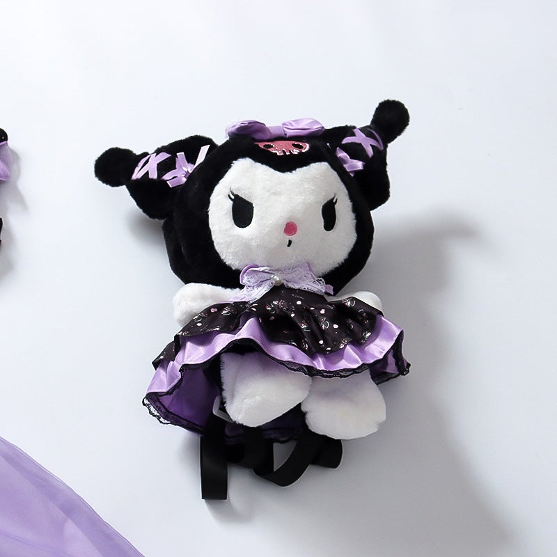 Lolita Princess Dress Girls dress Spring and Autumn 2025 New Children Kulomi Dress Baby Dress Purple backpack 