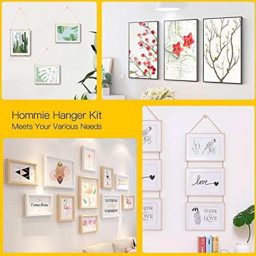 Hommie 50pcs Assorted One Step Hangers Iron Alloy Nail Hooks Photo Picture Frame Hangers Professional Plaster Picture Hanging Kit on Wooden/Drywall (10-60bls 50pcs) - Image 3