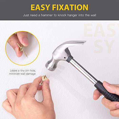Hommie 50pcs Assorted One Step Hangers Iron Alloy Nail Hooks Photo Picture Frame Hangers Professional Plaster Picture Hanging Kit on Wooden/Drywall (10-60bls 50pcs) - Image 5