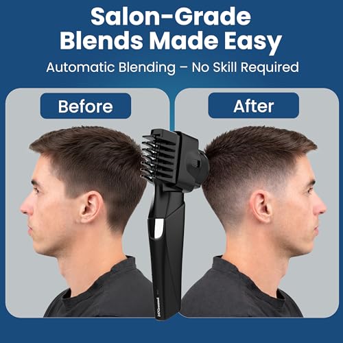 247 Groomed Self Haircut Trimmer For Men– Auto Blending Hair Trimmer, Self Hair Fading Tool, Adjustable Fade Guide (1–20mm), Hair Clippers For Men, Beard, Nose Trimmer, Foil Shaver, Unisex BodyGroomer - Image 5