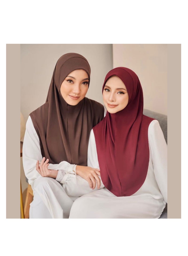 نوفولان حجاب عربي نسائي بحواف دائرية، وشاح حجاب مزدوج الطبقات عالي المرونة، مقاس كبير 80 سم، ملمس حريري ناعم، أوشحة وأغطية نسائية أنيقة ومتعددة الاستخدامات (أسود) - Image 5