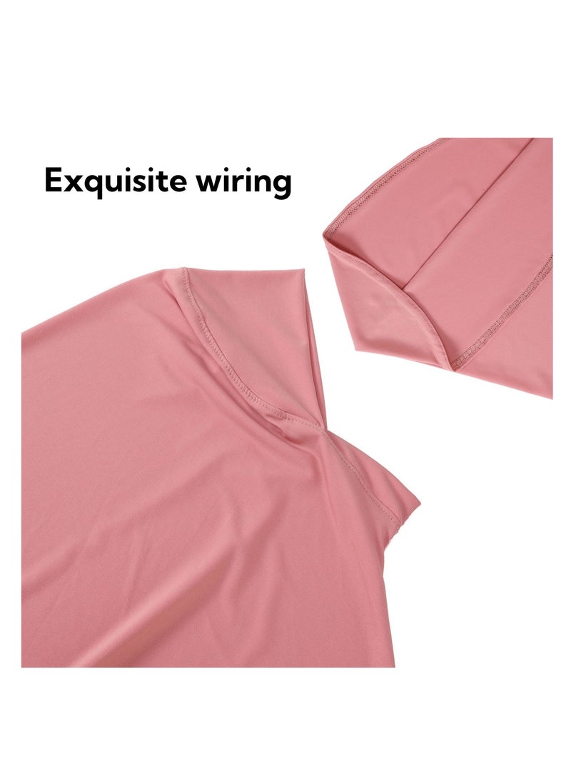 نوفولان حجاب عربي نسائي بحواف دائرية، وشاح حجاب مزدوج الطبقات عالي المرونة، مقاس كبير 80 سم، ملمس حريري ناعم، أوشحة وأغطية نسائية أنيقة ومتعددة الاستخدامات (أسود) - Image 3