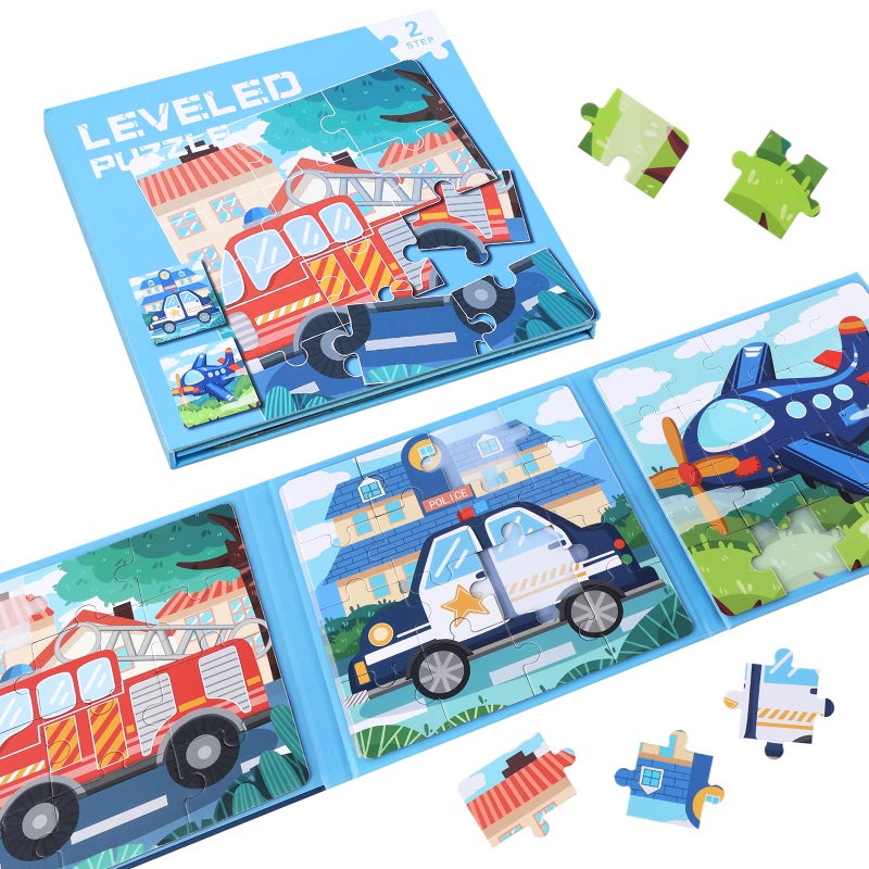 BBtinker Magnetic Puzzles for Kids Ages 35 3 in 1 Vehicle Toddlers Magnet Jigsaw Puzzle Book Kids Travel Road Trip Puzzle Toys for Boys and Girls Ages 48 Vehicle121620 - Image 3
