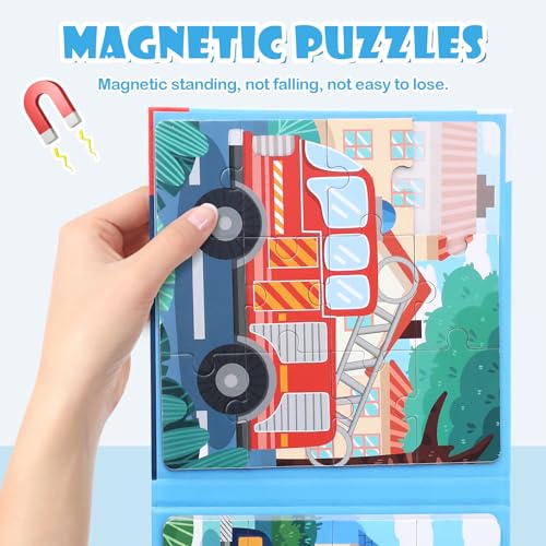 BBtinker Magnetic Puzzles for Kids Ages 35 3 in 1 Vehicle Toddlers Magnet Jigsaw Puzzle Book Kids Travel Road Trip Puzzle Toys for Boys and Girls Ages 48 Vehicle121620 - Image 5