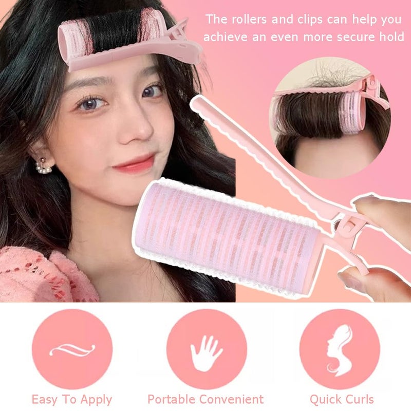 Ouliget 2 in 1 Bangs Hair Rollers with Clip Hair Styling Clips Set,Volumizing Clips Root Lifting,Portable Bangs Curler DIY Volume Clip for Fluffy Hairstyles,4 PCS - Image 3