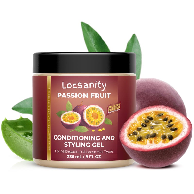 Locsanity Passion Fruit Conditioning and Styling Hair Gel â€“ Braiding Gel for Dreadlocks, Twists and Sisterlocks, Loose Natural Hair, and All Types of Locs - Image 1