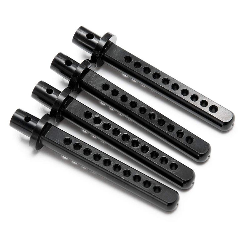 RCHUBAM 4PCS Aluminum Body Post Mounts for 1/10 RC Crawler Axial SCX10 (Black) - Image 1