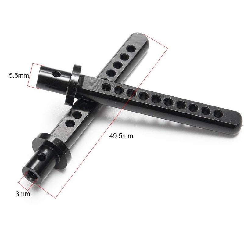 RCHUBAM 4PCS Aluminum Body Post Mounts for 1/10 RC Crawler Axial SCX10 (Black) - Image 2